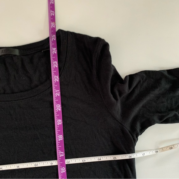 ATM Large Black Mirco Modal Ballet Neck Rib 3/4 Sleeve Tee - Picture 7 of 7